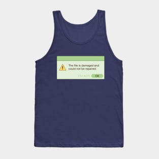 Damaged File Error Notification (Green) Tank Top